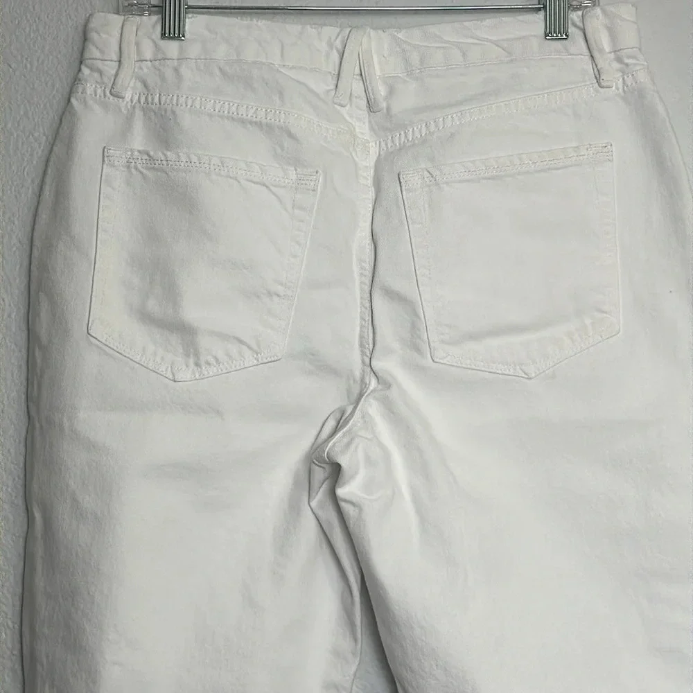 Good‎ American Good 90s Duster Natural Fray White Denim Jeans Womens Size 10/30